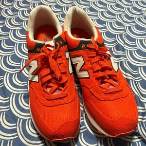 New Balance 574 orange/navy shoes size 13 men’s